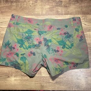 Faded Glory Women's Floral Shorts - Green and Pink